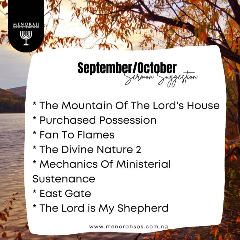 Read more about the article September – October Sermons Suggestion