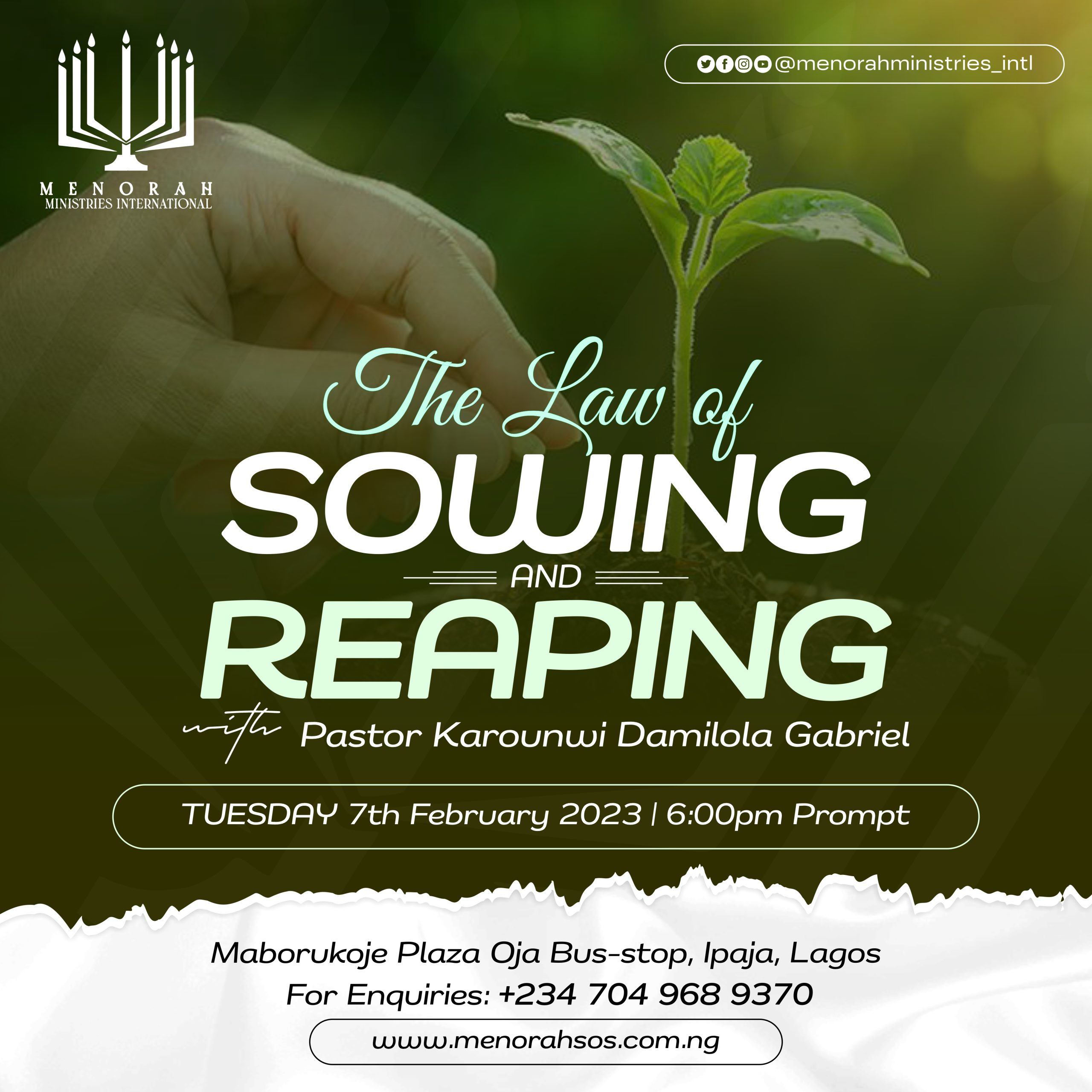 You are currently viewing The Law of Sowing and Reaping – Pastor Karounwi Damilola Gabriel