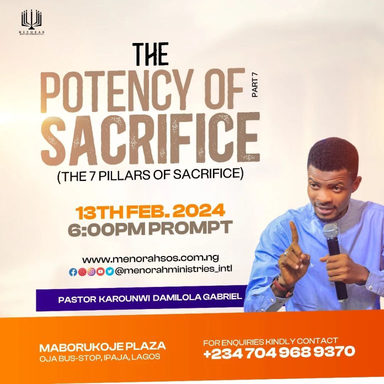 Read more about the article The Potency Of Sacrifice 7 (Sacrifice Of Soul Winning And Establishment)